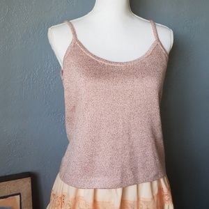 St. John metallic pink knit tank small